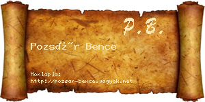 Pozsár Bence névjegykártya