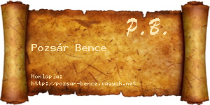 Pozsár Bence névjegykártya